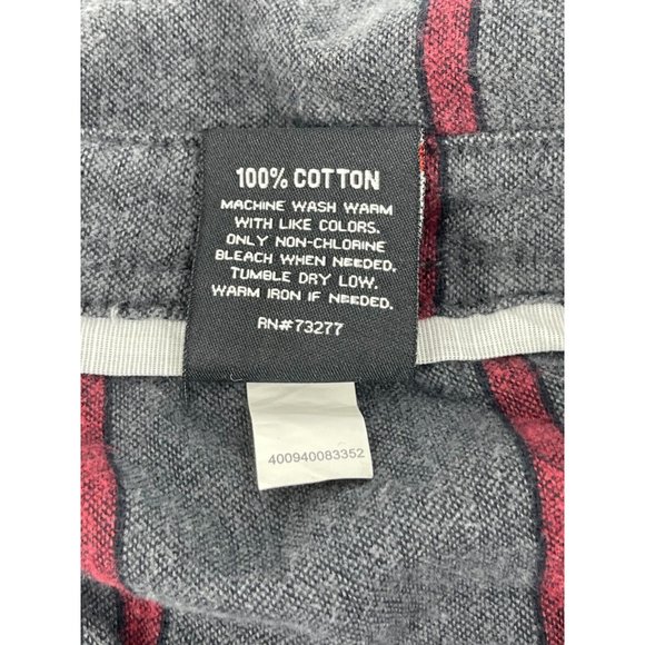 Tony Hawk Men's Button Down Shirt Long Sleeve Gray Red Stiped Size XL Skateboard - Picture 5 of 8